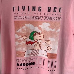 Peanuts Snoopy Flying Ace Pink Shirt (Large)